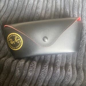 Ray-Ban Black Sunglasses Case with Red Interior